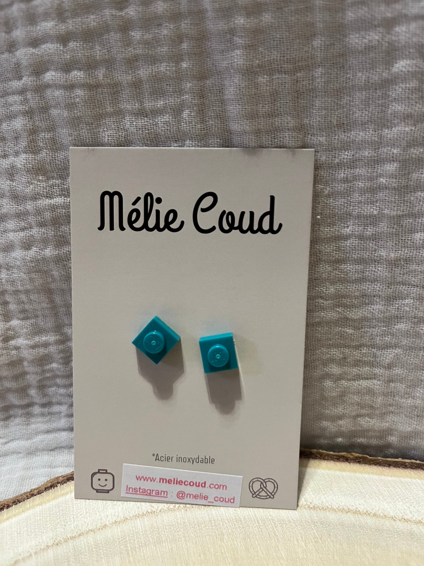 Boucles d’oreilles puces briques