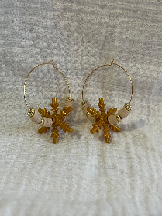 Boucles d’oreilles flocon or