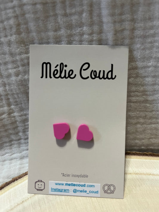 Boucles d’oreilles puces cœurs