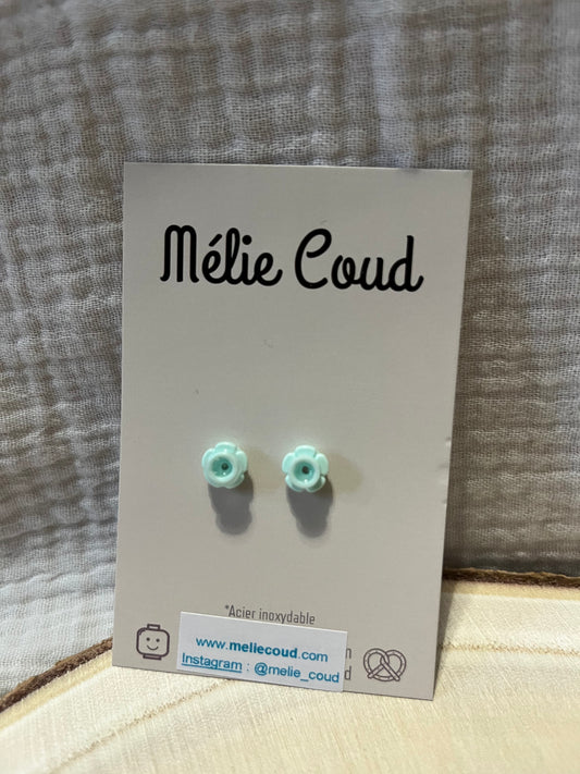 Boucles d’oreilles puces fleurs