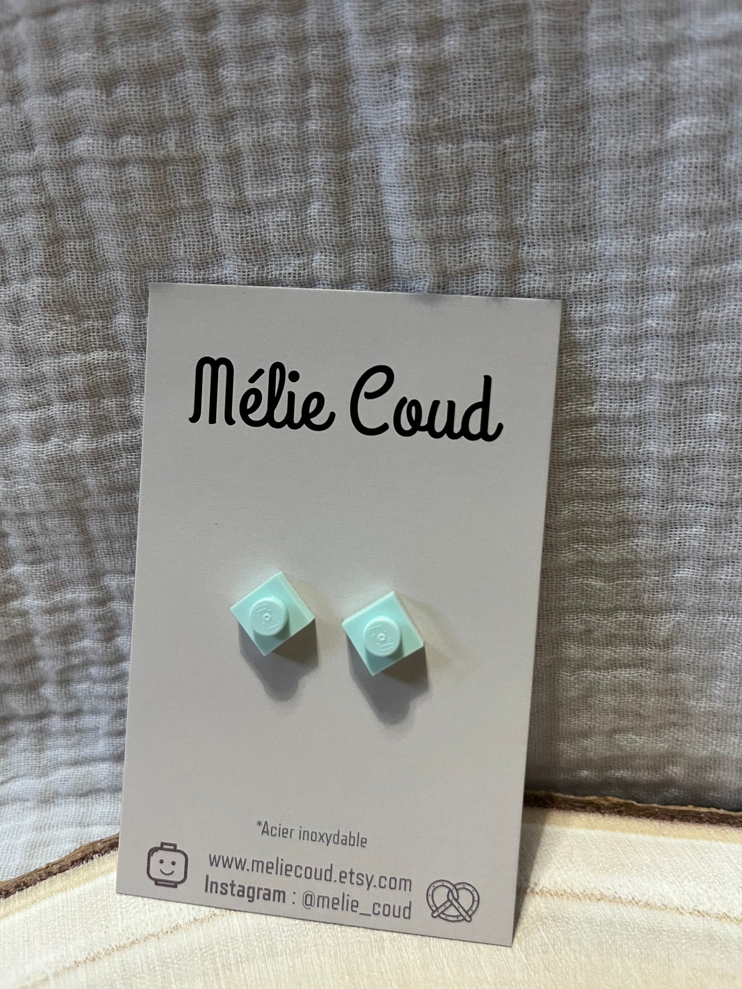 Boucles d’oreilles puces briques