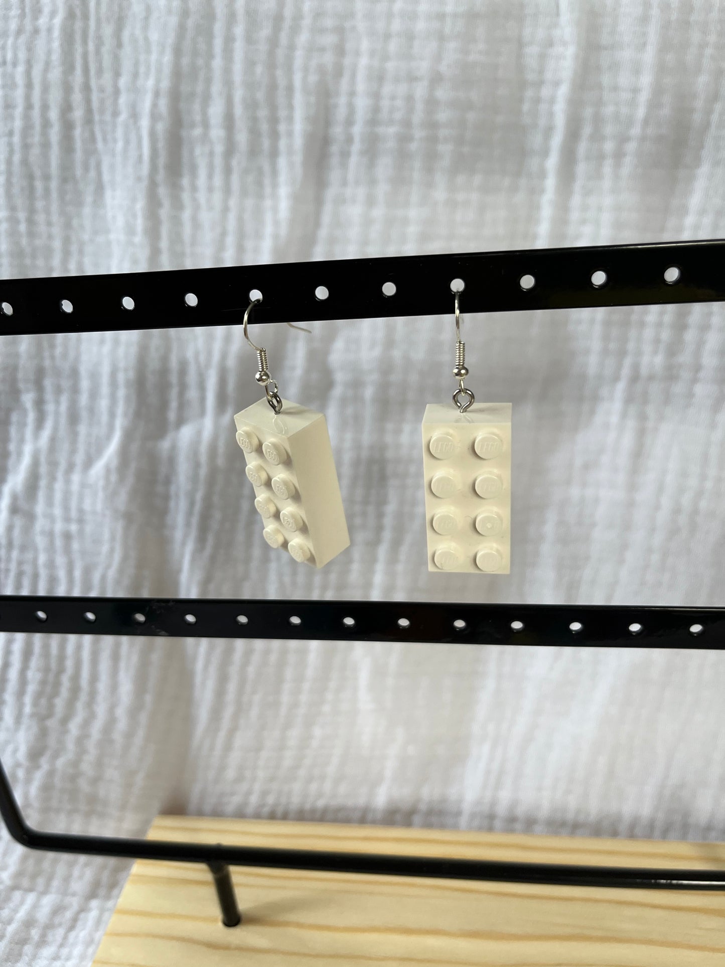 Boucles d'oreilles pendantes briques